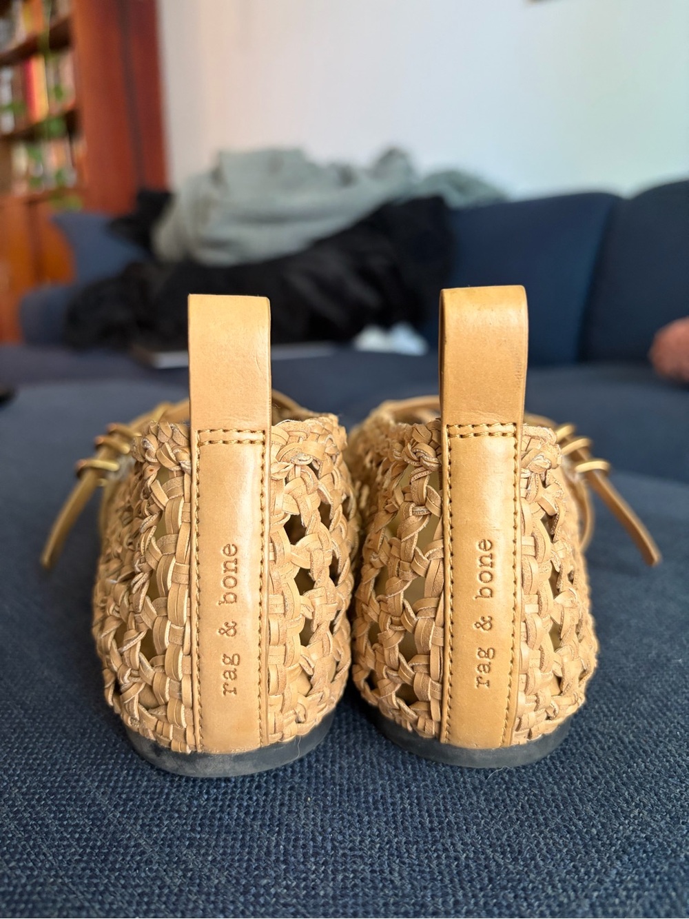 rag & bone Woven Mary Jane Flats in Tan - Picture 4 of 6